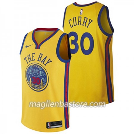 Maglia NBA Golden State Warriors Stephen Curry 30 Nike City Edition Swingman - Uomo
